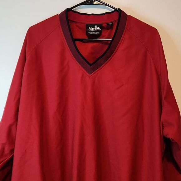 Ashworth Golf Weather Systems V-Neck Pullover Size XL Lined Wind Resistant Red - Picture 4 of 12